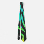 Monogram Zebra, zwart en regenboogdruk Stropdas (Achterkant)