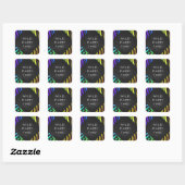 Monogram Zebra, zwart en regenboogdruk Vierkante Sticker (Vel)