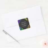 Monogram Zebra, zwart en regenboogdruk Vierkante Sticker (Envelop)