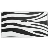 Monogram zebra zwart-wit gestreept printpatroon kussensloop (Voorkant-Rechts)