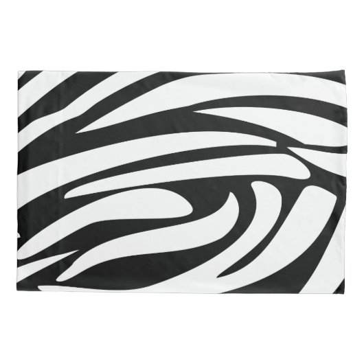 Monogram Zebra zwart-wit strepen print patroon Kussensloop (Achterkant)