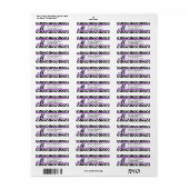 Monogram Zebraprint en Paarse Kant Etiket (Full Sheet)