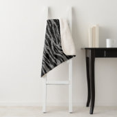 Monogram Zebraprint Zwart en Grijs Zilver Sherpa Deken (In situ)