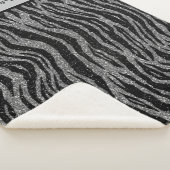 Monogram Zebraprint Zwart en Grijs Zilver Sherpa Deken (3/4)