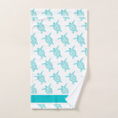 Monogram Zee Draaien Blauwgroen Blauw Kustdoorn B Bad Handdoek (Handdoek)