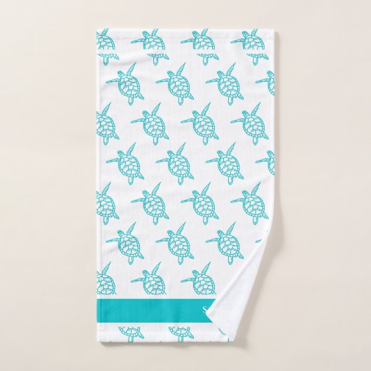 Monogram Zee Draaien Blauwgroen Blauw Kustdoorn B Bad Handdoek (Handdoek)