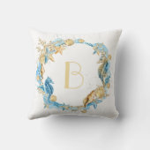 Monogram zee- en Beach Seahorse Kussen (Achterkant)