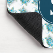 Monogram Zee schildpad turquoise blauw Muismat (Hoek)