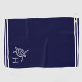 Monogram Zee schildpadden marineblauw noordkust Golfhanddoek (Horizontaal)