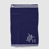 Monogram Zee schildpadden marineblauw noordkust Golfhanddoek (Voorkant)