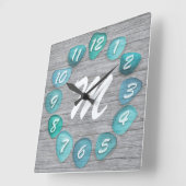 Monogram Zee Vierkante Klok (Hoek)