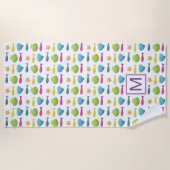 Monogram zeebaars vis en schelpdieren strandlaken (Voorkant)