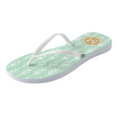 Monogram zeefoam en goudpijlen teenslippers (Schuin)