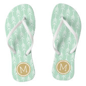 Monogram zeefoam en goudpijlen teenslippers (Voetbed)
