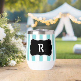 Monogram Zeegroen Blauw Witte Cabana Strepen
