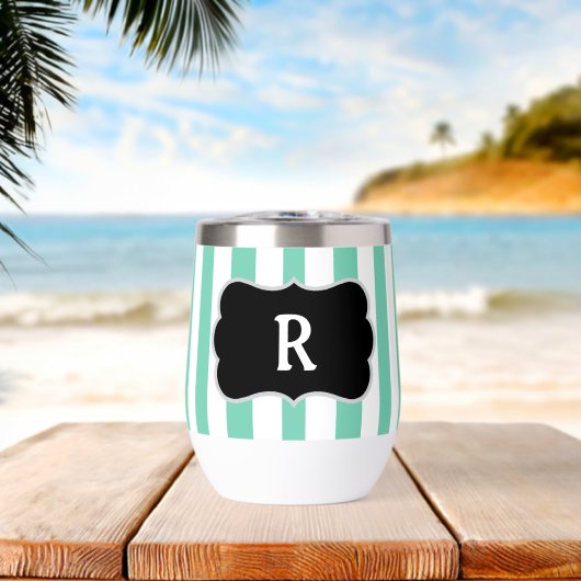 Monogram Zeegroen Witte Cabana Strepen (Strand (Gedraaid) )