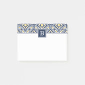 Monogram zeemacht en geel mediterraan Patroon Post-it® Notes (Voorkant)