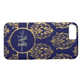 Monogram zeemacht en gouddamesmonogram Case-Mate iPhone case (Achterkant (Horizontaal))