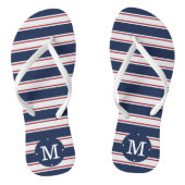 Monogram zeemacht en rode zomerstap teenslippers (Voetbed)