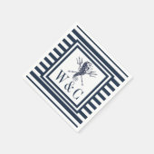 Monogram Zeepaard Scheepsstijl Navy Blauwe Streep Servet (Hoek)