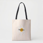 Monogram Zeer schattige pastel gestripte achtergro Tote Bag (Voorkant)