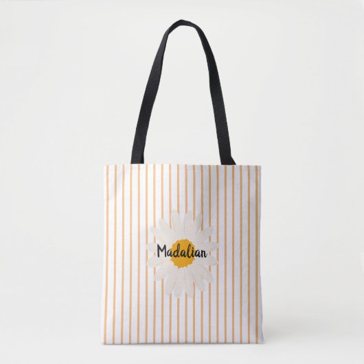 Monogram Zeer schattige pastel gestripte achtergro Tote Bag (Voorkant)