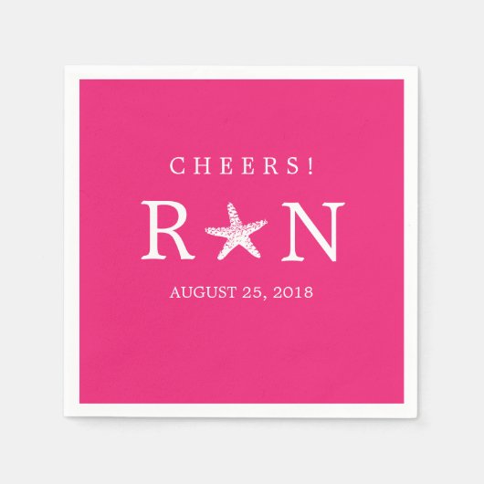 Monogram zeester | Bruiloft Servetten (Voorkant)