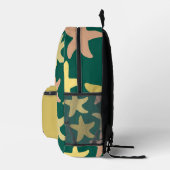 Monogram  zeester Groen Beige Modern Bedrukte Rugzak (Rechts)