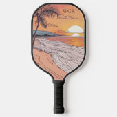 Monogram zeezonsondergang pickleball paddle (Voorkant)