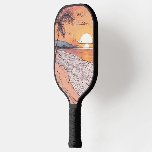 Monogram zeezonsondergang pickleball paddle (Links)