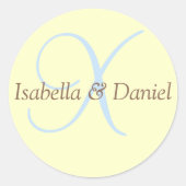 Monogram zegelmonogram ronde sticker (Voorkant)