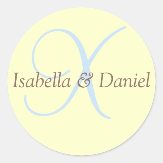 Monogram zegelmonogram ronde sticker (Voorkant)