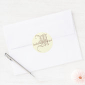 Monogram zegelmonogram ronde sticker (Envelop)