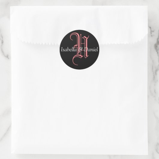 Monogram zegelmonogram ronde sticker (Tas)