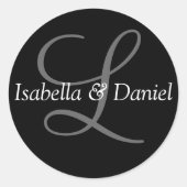 Monogram zegelmonogram ronde sticker (Voorkant)