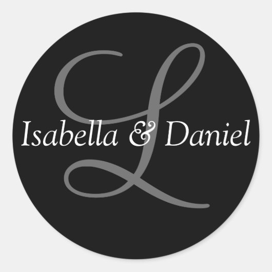 Monogram zegelmonogram ronde sticker (Voorkant)