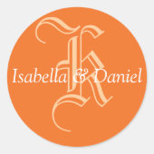 Monogram zegelmonogram ronde sticker (Voorkant)