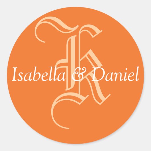 Monogram zegelmonogram ronde sticker (Voorkant)