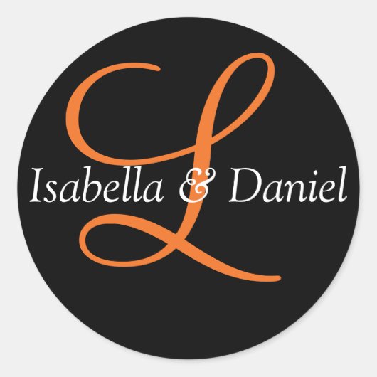 Monogram zegelmonogram ronde sticker (Voorkant)