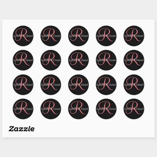 Monogram zegelmonogram ronde sticker (Vel)