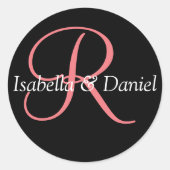 Monogram zegelmonogram ronde sticker (Voorkant)