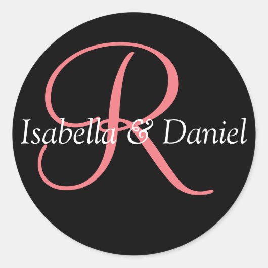 Monogram zegelmonogram ronde sticker (Voorkant)