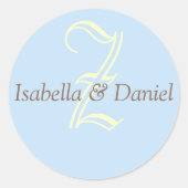 Monogram zegelmonogram ronde sticker (Voorkant)