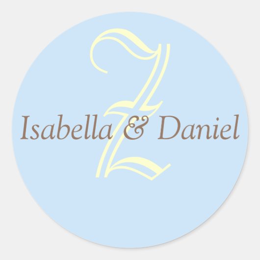 Monogram zegelmonogram ronde sticker (Voorkant)