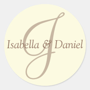 Monogram zegelmonogram ronde sticker