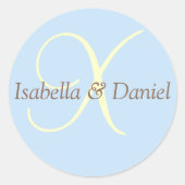 Monogram zegelmonogram ronde sticker (Voorkant)