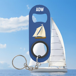 Monogram zeilboot mini flessenopener