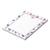 Monogram zeilschepen in preppy stijl notitieblok (Linkerzijde)