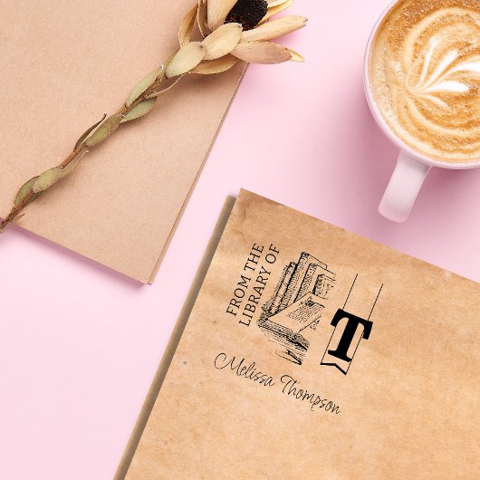 Monogram zelfinkend boekstempel  zelfinktende stempel