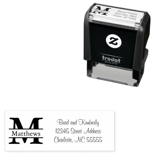 Monogram - Zelfinkt adresstempel Zelfinktende Stempel (In situ)